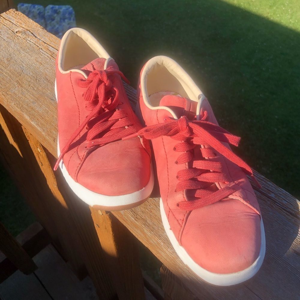 Cole Han pink salmon grand pro os women’s suede leather lace up sneaker size 6 - Picture 1 of 9